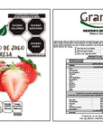 Etiqueta de producto GranHo con información de ingredientes y marca Concentrado_Fresa-01