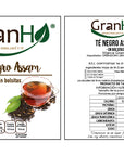 Etiqueta de producto GranHo con información de ingredientes y marca Negro_Assam-01