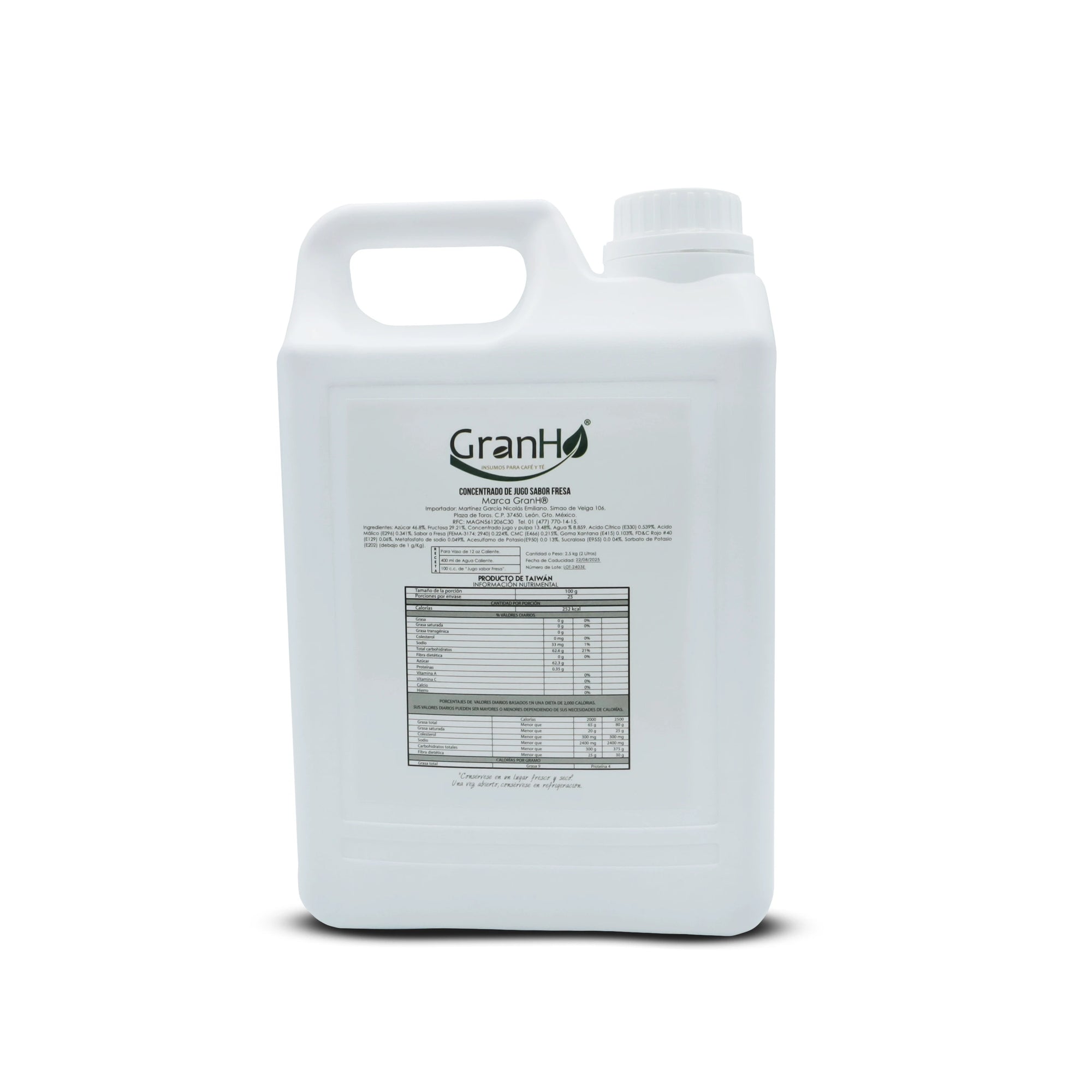 Producto GranHo, insumos para café, té y bebidas Concentradofresa_03