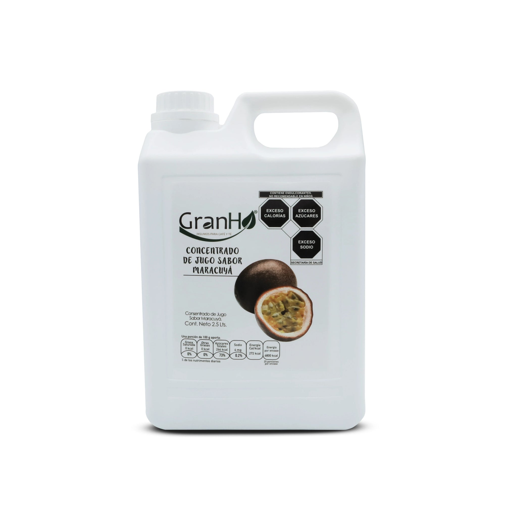 Envase de producto GranHo, para uso en cafeterías y recetas de bebidas Concentradomaracuya_01