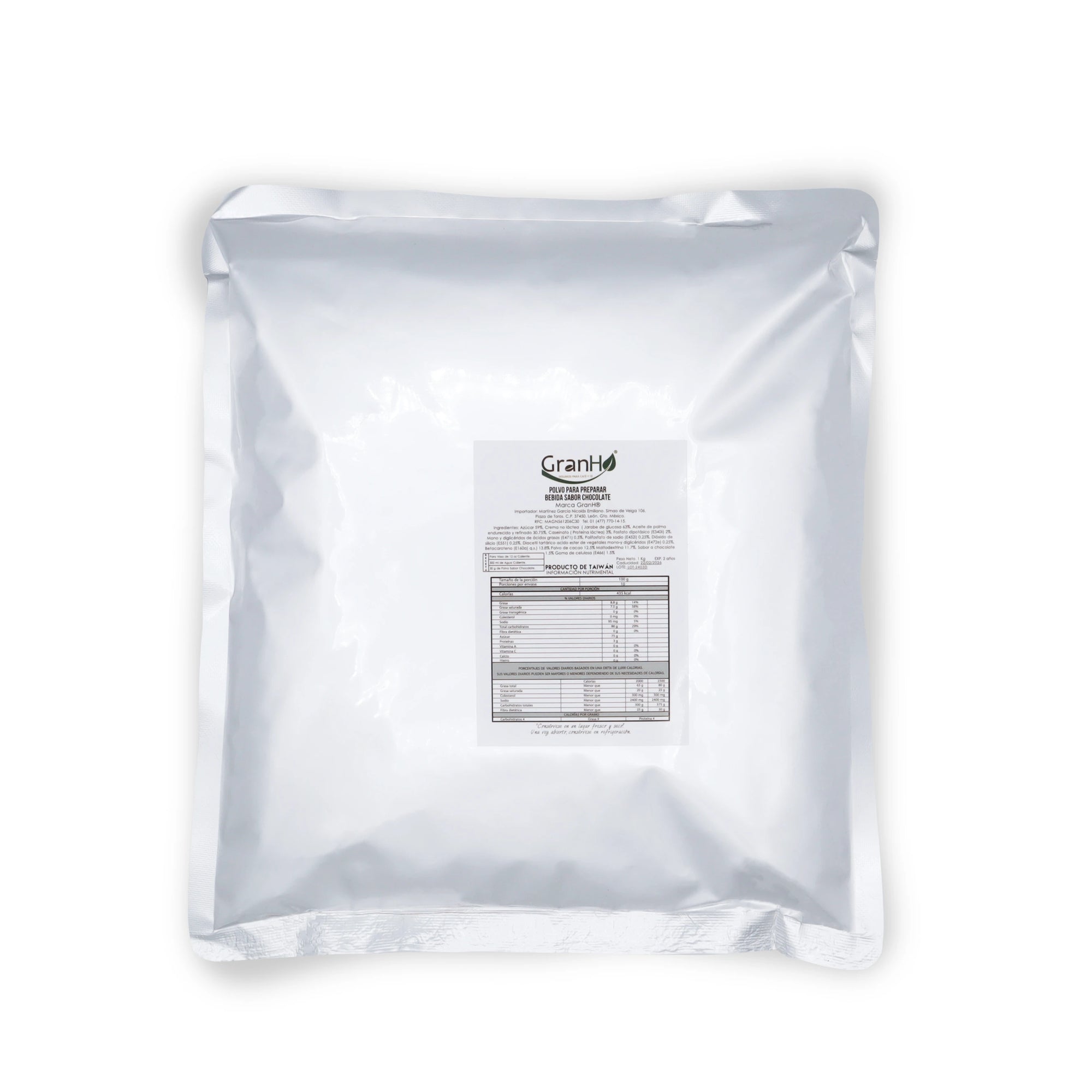 Etiqueta y packaging de producto GranHo para café, té o bebidas Polvochocolate_02
