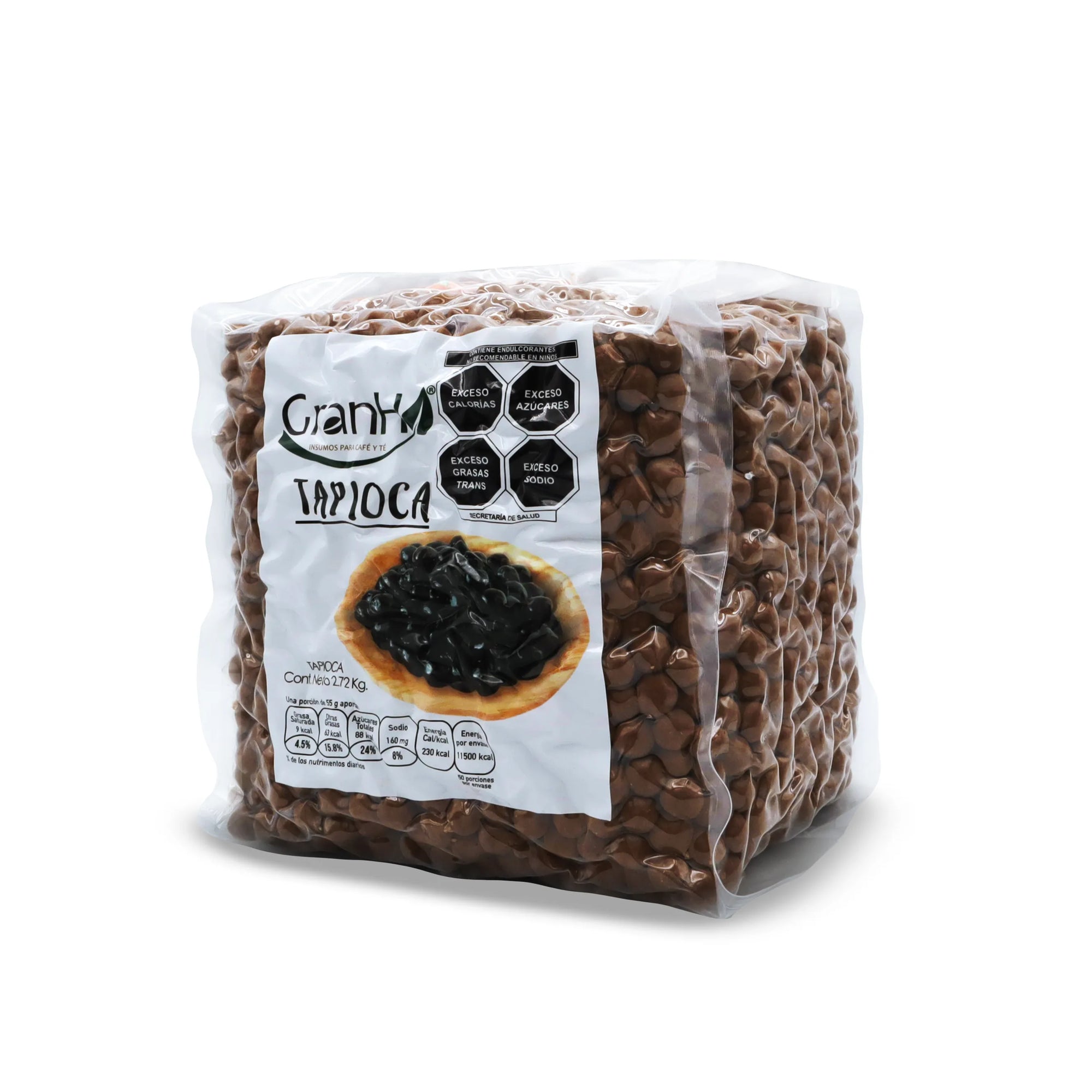 Etiqueta y packaging de producto GranHo para café, té o bebidas Tapioca_02